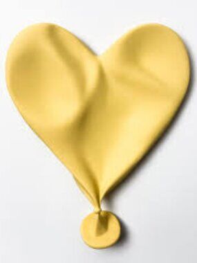 CJ Hendry | Deflated Heart Balloon Sculpture (Yellow), 2026